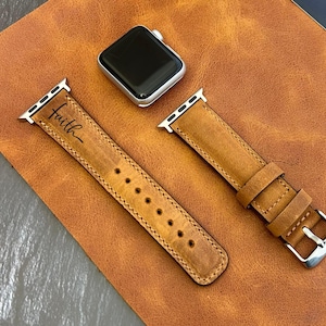 Apple Watch Band voor Series 10 / Ultra/SE/9-1 Aangepaste kerstcadeau Heren & Dames Armband Sport Gepersonaliseerde lederen band
