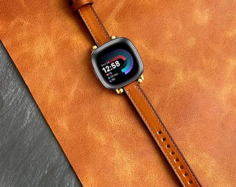 Fitbit Versa 4/3/Sense 2 Watch Band Custom Christmas Gift Men & Women Bracelet Sport Personalised Genuine Leather Band Weichnachtsgeschenk