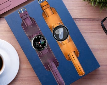 Personalizado Samsung Galaxy 4 5 6 7 Smart Active 2 Regalo de Navidad personalizado Hombres y mujeres Pulsera Deporte Banda de cuero genuino Regalo de Navidad
