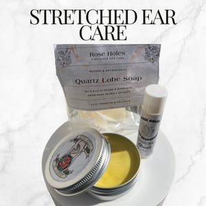 Quartz Stretched Ear Care Box | Stretched Ear Deodorant | Tunnels Plugs Body Jewelry Care| Stretched Ear Balm/ Lubricant For Gauges