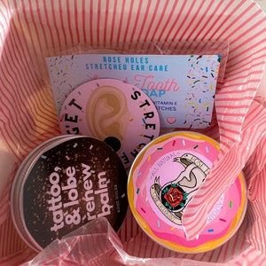 Stretched Ear Party Box| Stretched Ear Deodorant | Tunnels Plugs Body Jewelry Care| Stretched Ear Balm/ Lubricant For Plugs, Tunnels, Gauges