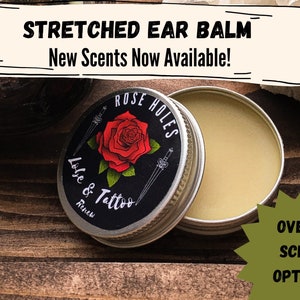 Stretched Ear & Tattoo Renew Balm| Tunnels Plugs Body Jewelry Care| Stretched Ear Balm/ Lubricant- For Plugs, Tunnels, Gauges