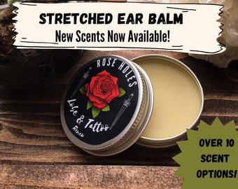 Stretched Ear & Tattoo Renew Balm| Tunnels Plugs Body Jewelry Care| Stretched Ear Balm/ Lubricant- For Plugs, Tunnels, Gauges