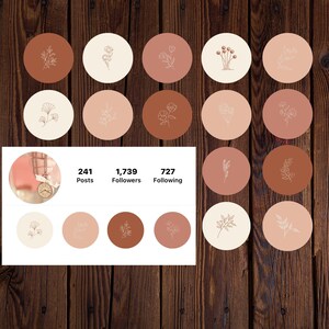 60 Brown Neutral Botanical Instagram Highlight Covers,  Story Icons, Story Highlights, Social Media Icons For Instagram