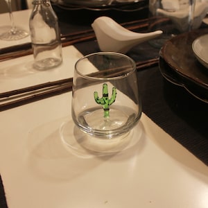 BEST SELLER: Handmade Cactus Glass, Cute Cactus Glass, Handmade Glassware, Water Cups, Hand Blown Drinking Glasses, Cactus Glass Cup