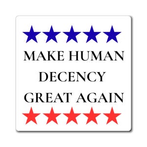 人間の尊厳を再び偉大にしようマグネット｜愛国的な星、政治的メッセージ（冷蔵庫用）