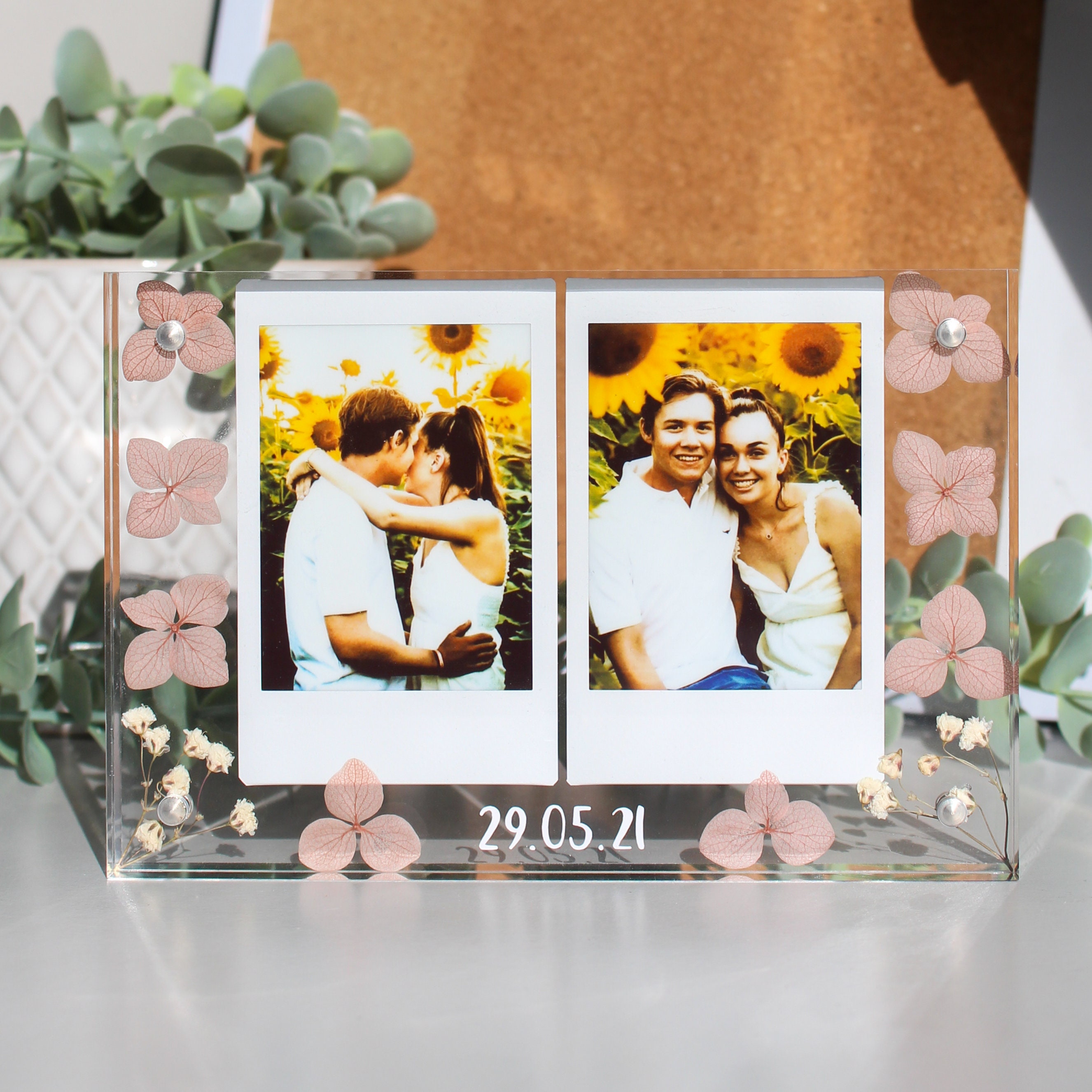 Personalised Flower Double Photo Frame ⎮ Personalised Gifts ...