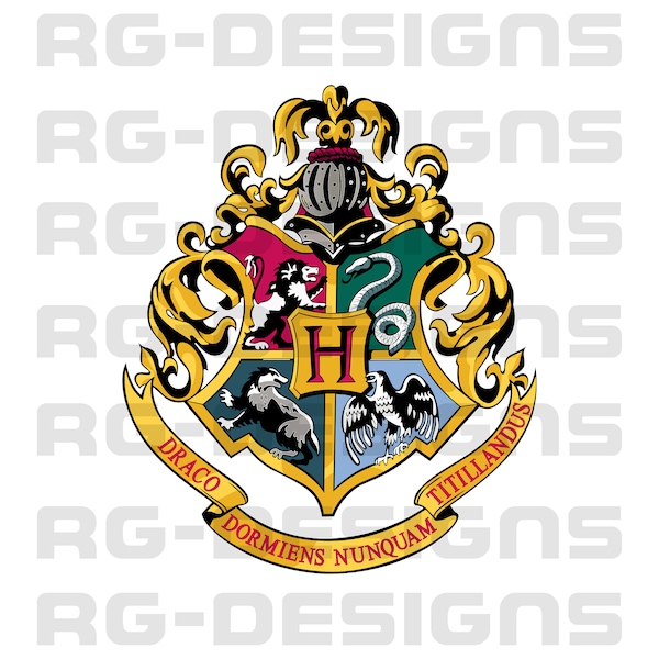 Wizard Crest SVG, PNG, JPEG Designs - 4 Colour scheme choices . Wizard Crest Instant Digital Download.