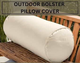 Outdoor Bolster Pillow Cover, Waterproof Bolster Throw Pillow for Garden, Outdoor Patio Bolster Pillow Case, Round Boslter Pillow Cover