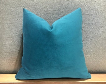 Any Size Turquoise Velvet Pillow Cover/Teal Velvet Throw Pillow/Couch And Sofa Pillow/Soft Velvet Pillows/Luxury Living Room Cushion Case