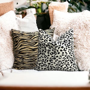 Copricuscini in velluto con stampa a pelle di animale, cuscino con motivo a animali per divano, copricuscino zebra, federa lombare leopardo e tigre