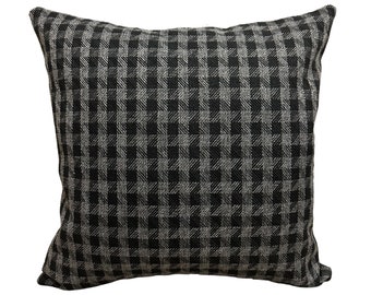 Dark Gray Plaid Pillow Cover, Multicolor Striped Linen Pillow Cover, Black Throw Pillows for Farmhouse Couches, Luxury Textured Cushion Case