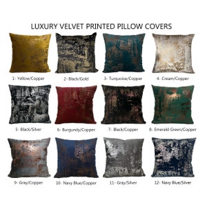 Luxury Velvet Throw Pillow Cover, Decor Printed Pillows for Livingroom Couch, Velvet Lumbar Pillow Case, Foil Print Cushion Cover for Sofa