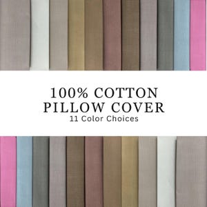 100% Cotton Pillow Covers, Cotton Lumbar Pillow, Solid Cotton Linen Feeling Cushion Cover, Cotton Throw Pillow Cover, Decorative Pillows Bed
