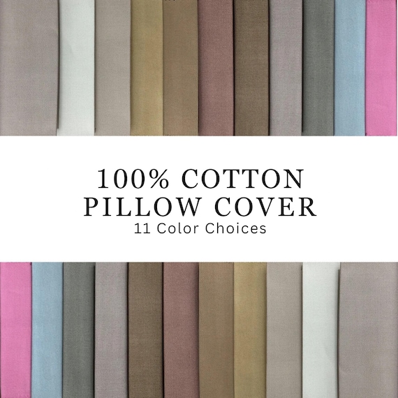 100% Cotton Pillow Covers, Cotton Lumbar Pillow, Solid Cotton Linen Feeling Cushion Cover, Cotton Throw Pillow Cover, Decorative Pillows Bed