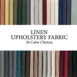 Upholstery Linen Fabric by the Yard, Solid Linen Fabric, 55&#39;&#39; Wide by the Yard, Thick Fabric by the Meter for Chairs, Furnishing and Sewing