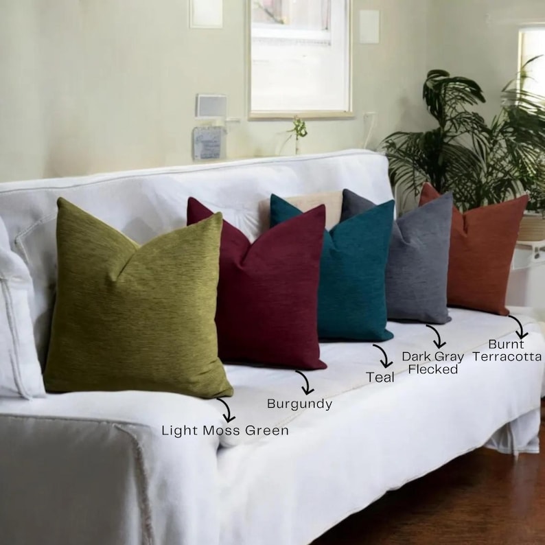 Any Size Linen Throw Pillow Covers, Decorative Pillows for Livingroom Couch, Euro Sham Covers, Solid Linen Cushion Case, Linen Lumbar Pillow image 6