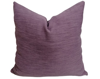 Handmade Solid Purple Chenille Pillow Cover: Modern Home Decor