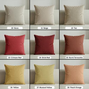 Linen Throw Pillow Cover with Piping – 46 Colors Available image 12