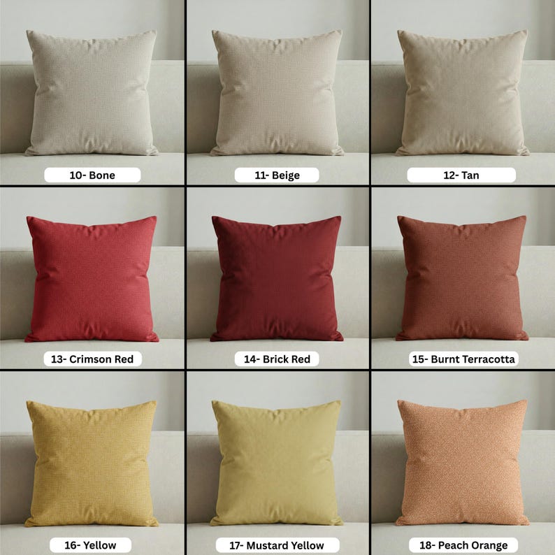 Linen Throw Pillow Cover with Piping – 46 Colors Available image 12