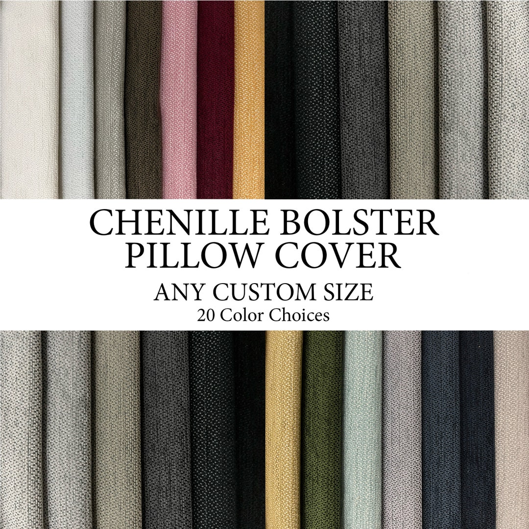 Chenille Bolster Pillow Case, Oversized Bolster Throw Pillows for Couch