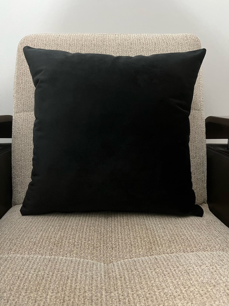 Black Velvet Throw Pillows for Couch and Sofa Decorative Soft Etsy