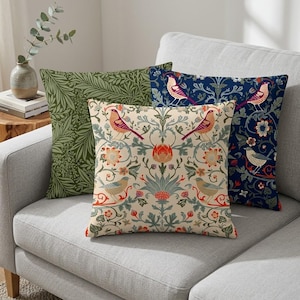 William Morris kussenhoes, vintage botanische print, op maat gemaakt, 15 patronen