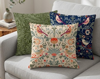 William Morris Pillow Cover, Vintage Botanical Custom Size, 15 Patterns