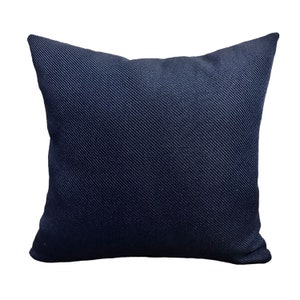 Donkerblauwe wollen kussensloop, donkerblauwe gabardinekussens, donkerblauwe sierkussens voor bank, decoratieve kussens voor woonkamer en slaapkamer