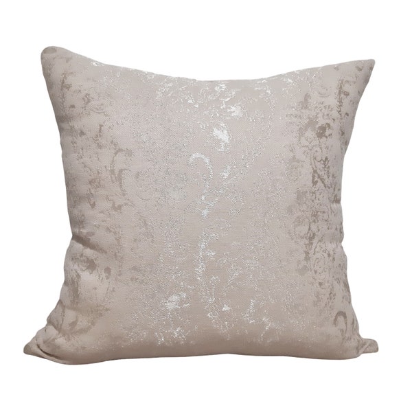 Cream Jacquard Linen Pillow Cover, Linen Throw Pillow Case, Luxury Lumbar Pillow, Patterned Cushion, 20x20 22x22 24x24 26x26 Linen Pillows