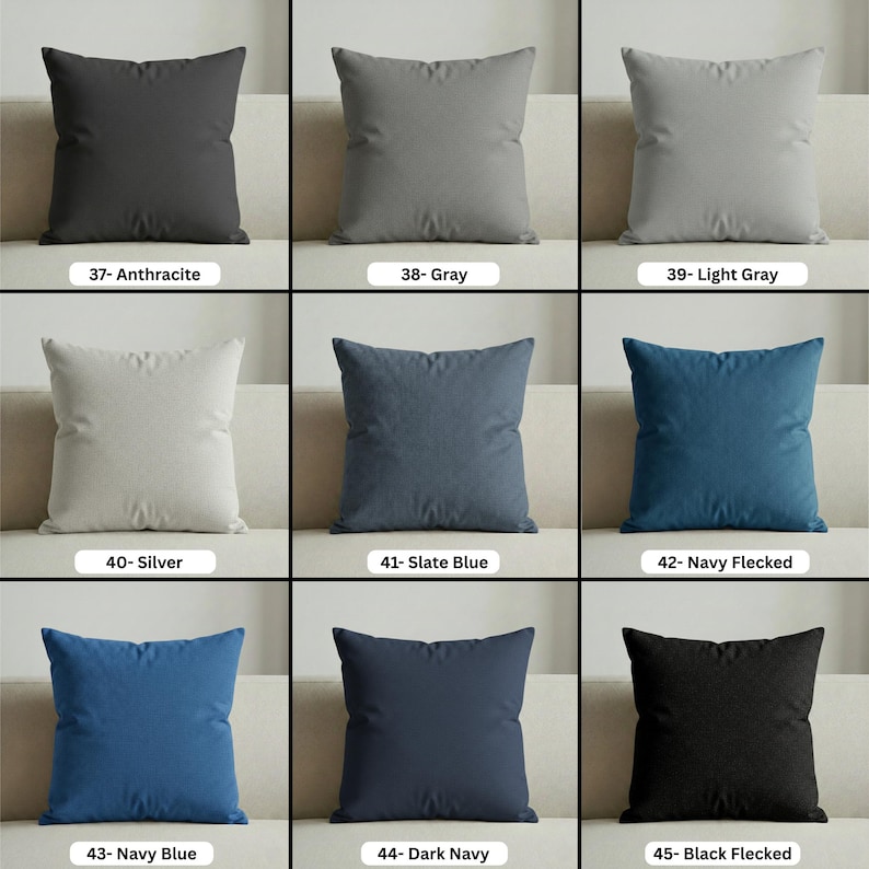 Linen Throw Pillow Cover with Piping – 46 Colors Available image 15