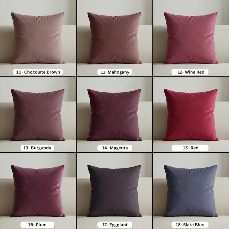 Velvet Pillow Cover – Soft Velvet, 37 Colors & Custom Sizes image 8