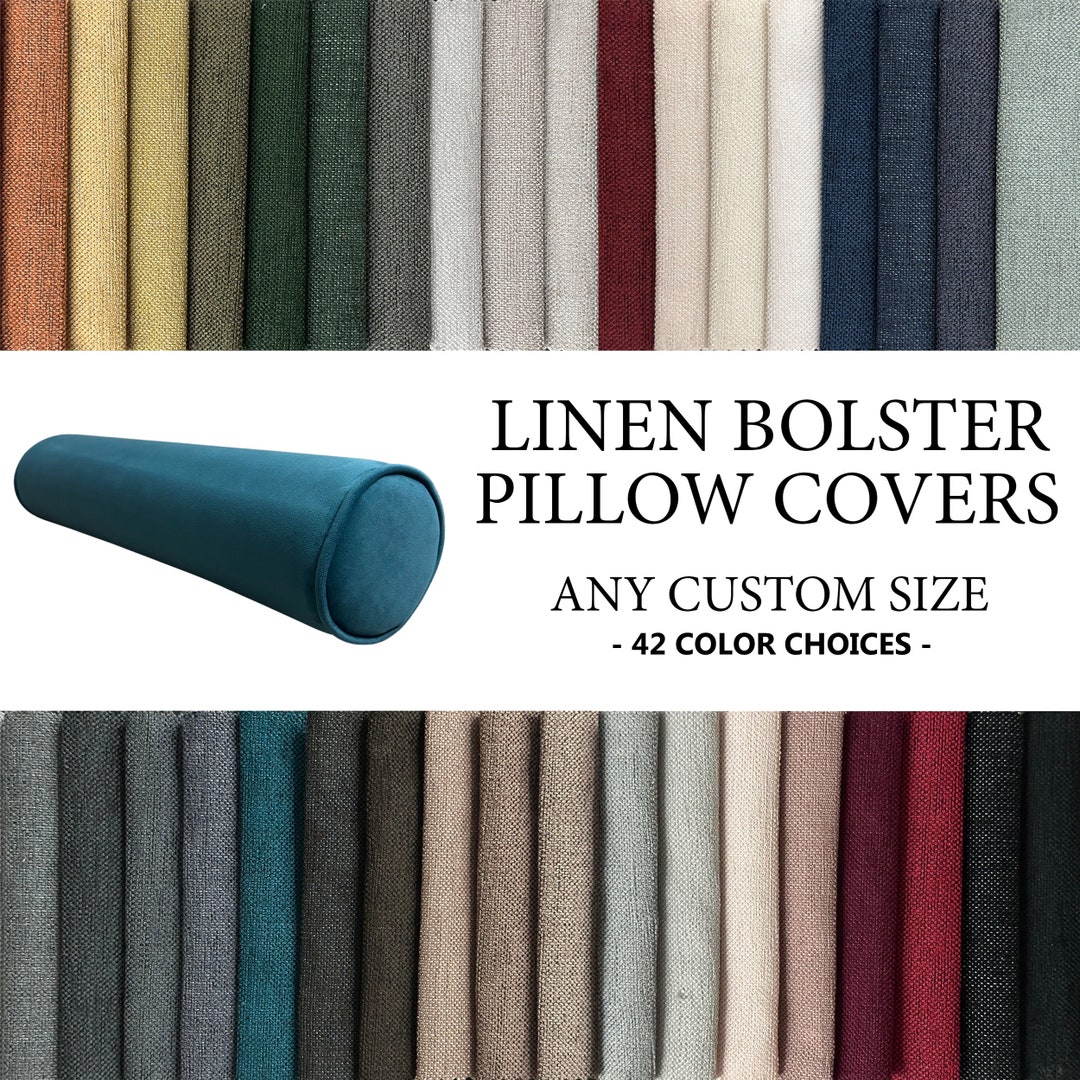 Linen Bolster Pillow Case, Linen Headboard Cushion Cover, Bolster Body