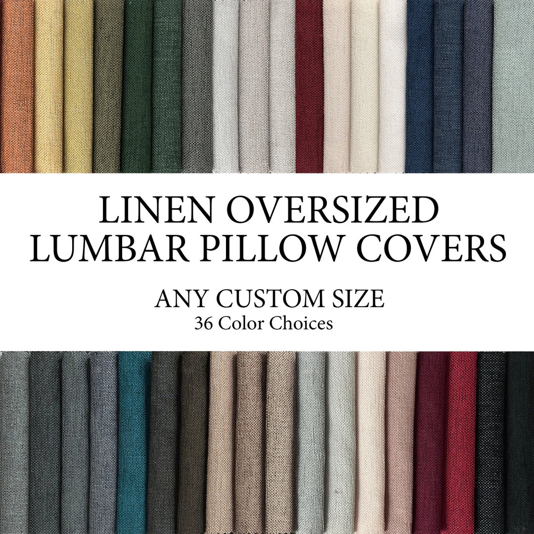 Oversized Linen Lumbar Pillow Cover, Custom Size Body Pillow, Custom