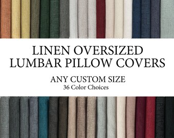 Oversized Linen Lumbar Pillow Cover, Custom Size Body Pillow, Custom Body Pillow Case, Headboard Pillow, Long Neck Pillow, Large Cushions