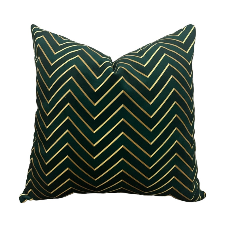 Emerald Green and Gold Print Velvet Pillow Cover Livingroom Etsy
