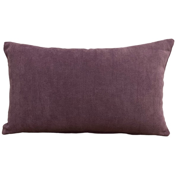 Purple Chenille Throw Pillow Cover, Decorative Pillows for Sofa and Couch, Bed Oblong Cushion Case, Lumbar Pillows 14x26 14x24 12x22 12x20