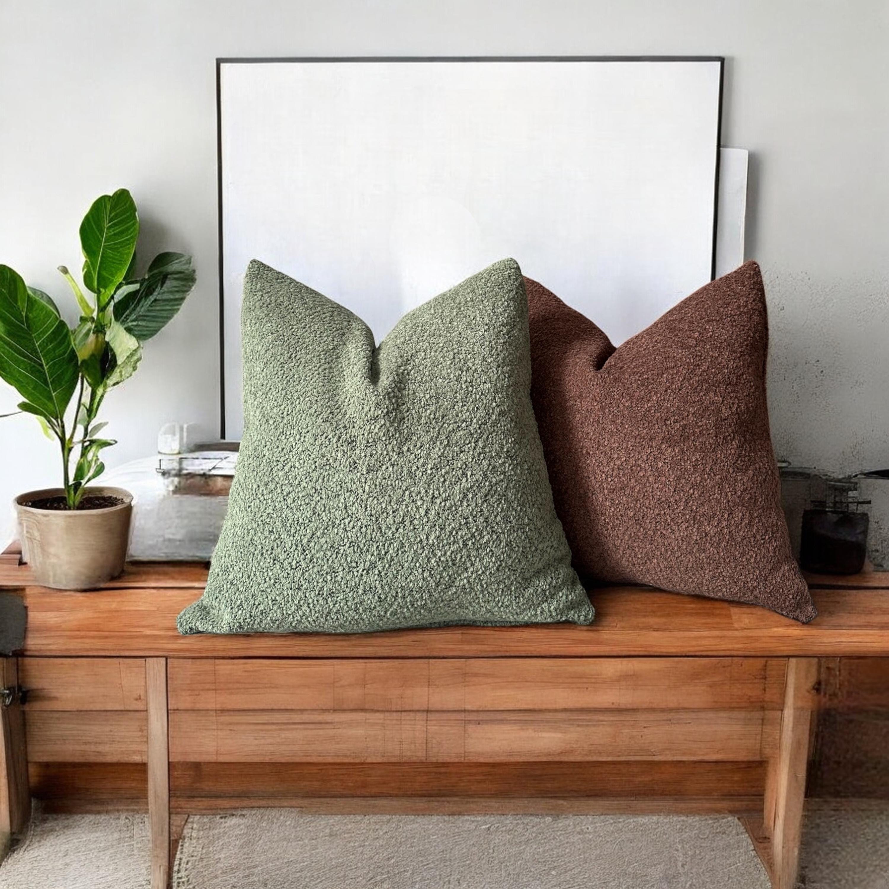 Cotton Boucle Throw Pillow Cover, Soft Boucle Lumbar Pillows, Textured Boucle Cushion Cover, Luxury Solid Pillow Case, Decorative Pillows