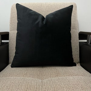 Black Velvet Throw Pillows for Couch and Sofa Decorative Soft - Etsy