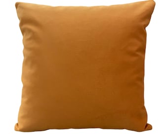 Orange Velvet Throw Pillow Cover, Solid Decorative Pillows for Sofa and Couch, Velvet Pillow Cover, Lumbar Cushion Case, 18x18 20x20 22x22