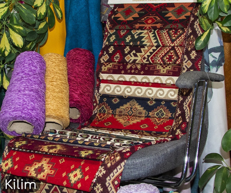 Wine Red Kilim Throw Pillow Cover, Kilim Oversized Pillows, Designer Pillow Cover, Headboard Ottoman Pillows, Boho Style Kilim Cushion Cover image 8