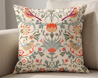 Erdbeerdieb Kissenbezug, William Morris Style Botanischer Blumenkissenbezug, Benutzerdefinierte Größe