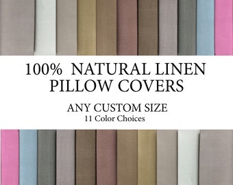 100% Natural Linen Pillow Covers, Decorative Linen Pillows for Bedroom, Solid Cotton Linen Cushion Cover, Natural Linen Pillows for Couches