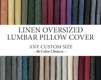 Oversized Linen Lumbar Pillow Cover, Custom Size Body Pillow, Custom Body Pillow Case, Headboard Pillow, Long Neck Pillow, Large Cushions