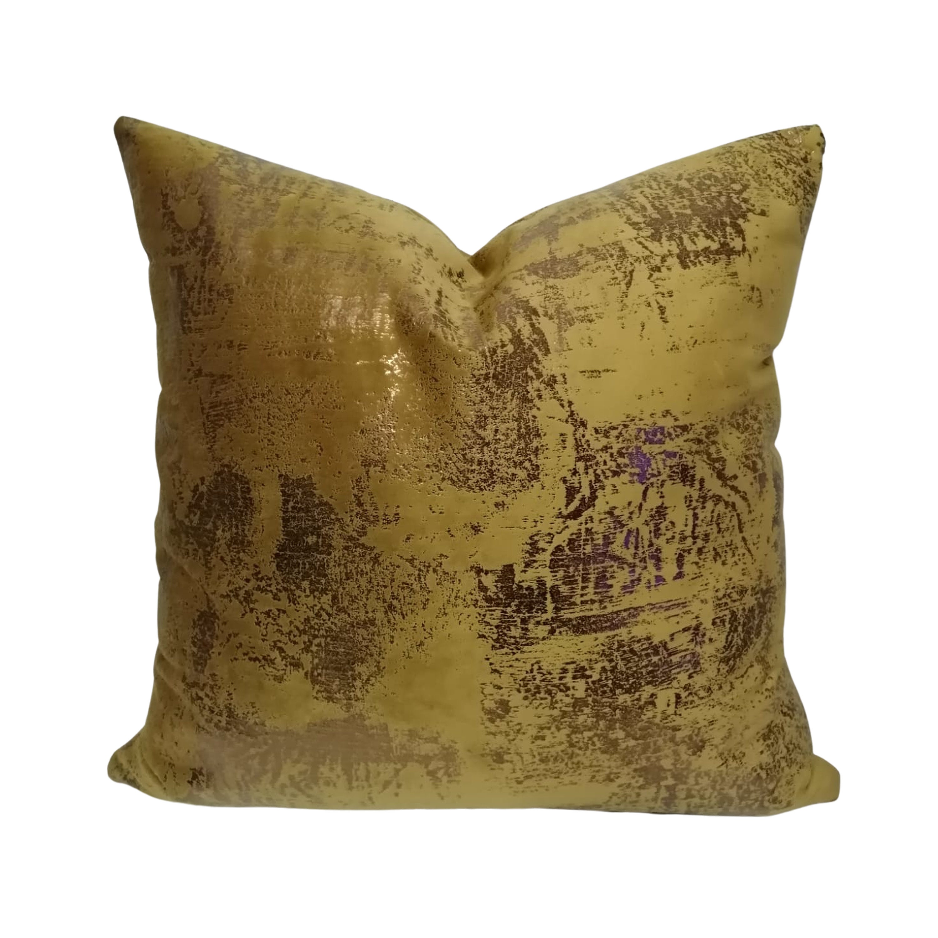 Luxury Yellow Gold Print Velvet Throw Pillow Cover Copper Etsy