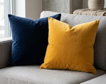 Velvet Throw Pillow Cover, Soft Luxury Sofa Cushion, 35 Colors