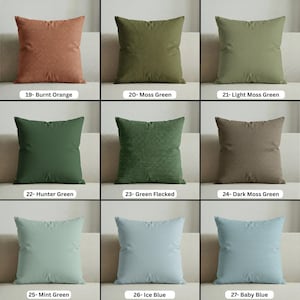 Linen Throw Pillow Cover with Piping – 46 Colors Available image 13