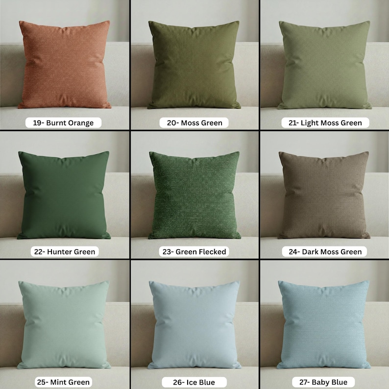 Linen Throw Pillow Cover with Piping – 46 Colors Available image 13