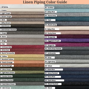 Linen Throw Pillow Cover with Piping – 46 Colors Available image 7