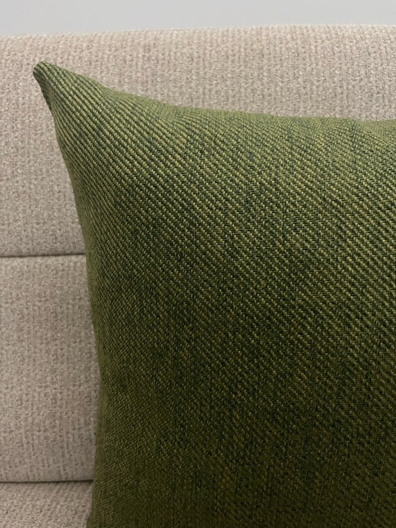 Moss Green Cushion Cover Grass Green Wool Pillow Cover Thick Etsy